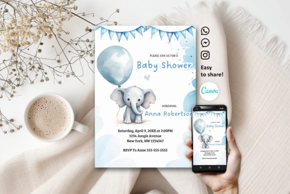 Download Cute Elephant Baby Shower Invitation - Baby shower invitation Collection