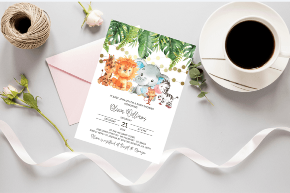 Download Animals Safari Baby Shower Invitation - Baby shower invitation Collection
