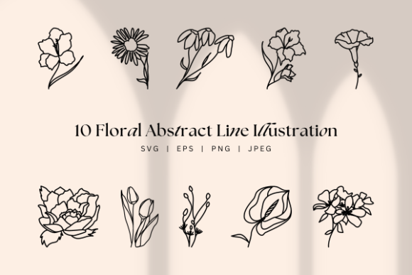 Download Floral Abstract Line, Modern Botanicals - Modern Collection