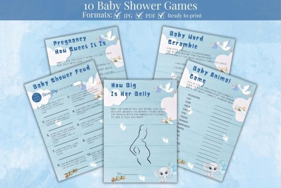 Download Modern Baby Shower Games Bundle - Modern Collection